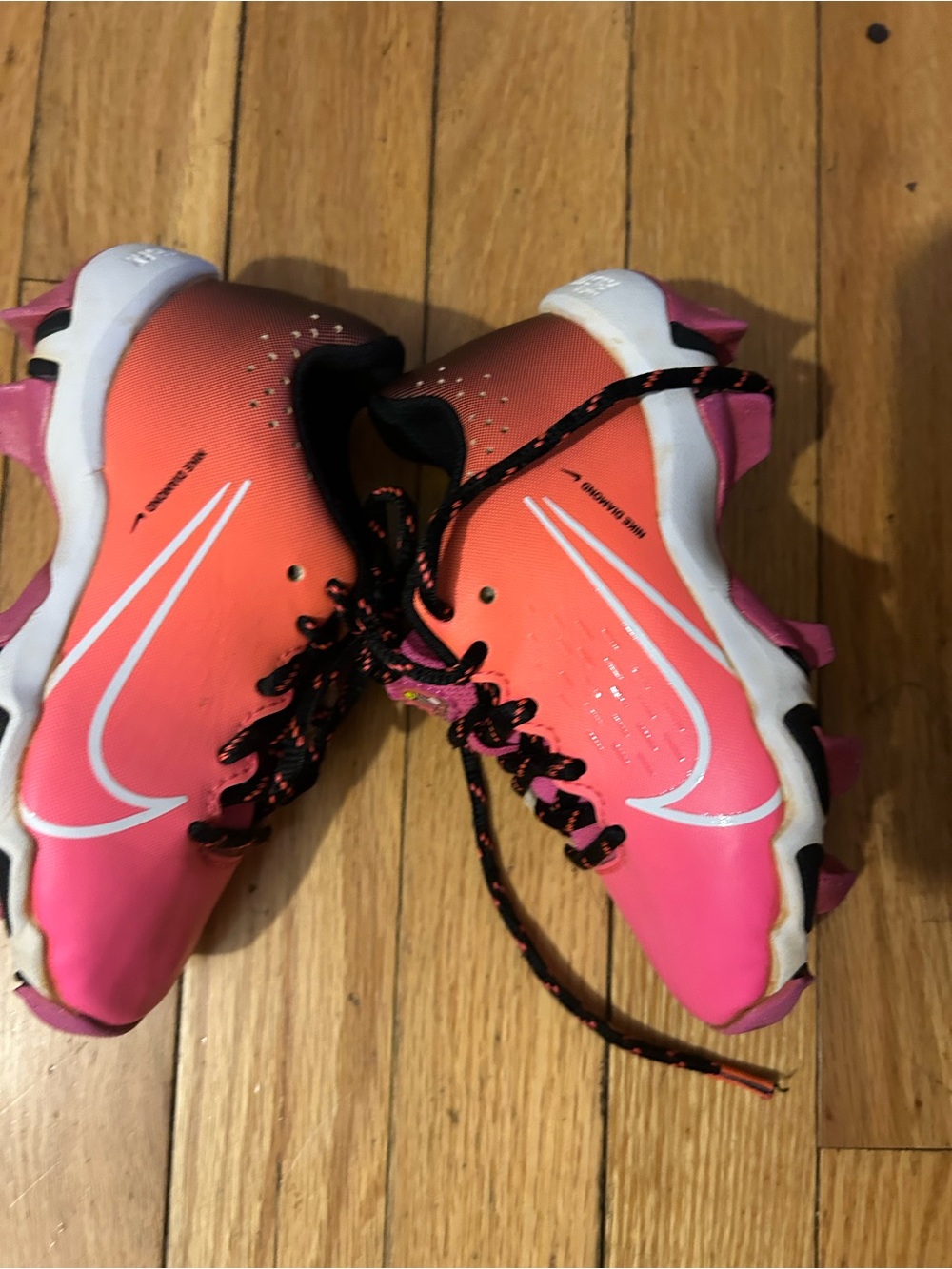 Nike Kids Orange and Pink Running Sneakers